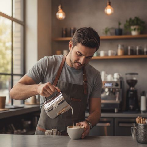 Milchkännchen aus Edelstahl für Latte Art – 350 ml
