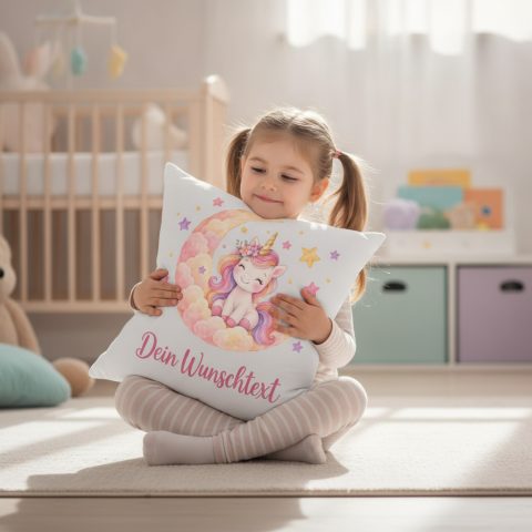 Schönes personalisiertes Einhornkissen mit Namen
