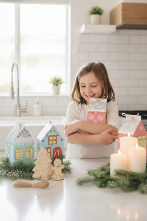 Adventskalender zum Befüllen – 24 Weihnachtshäuser