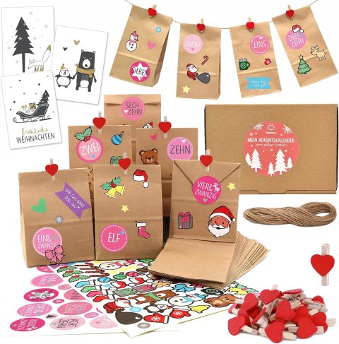 Adventskalender-Set zum Befüllen für die ganze Familie