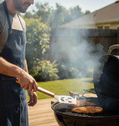 7-in-1-Grillwender mit Holzgriff – Geschenkidee für Grillfans
