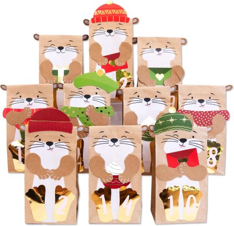 Bastel-Adventskalender mit Otter-Motiv für Kinder