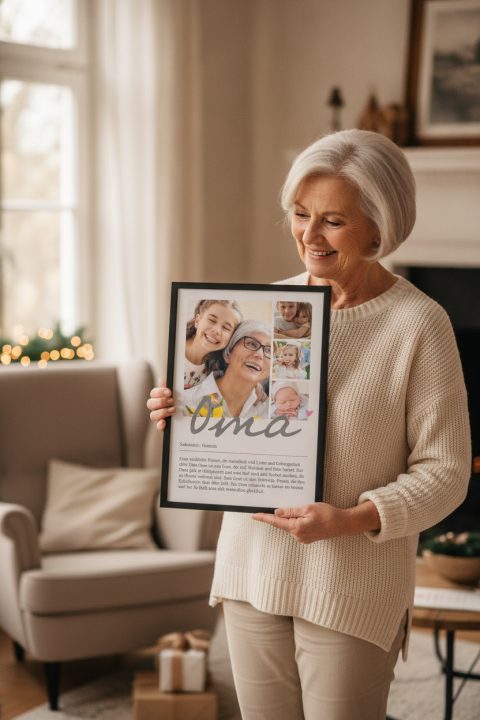 Personalisiertes Poster mit Rahmen für die Oma