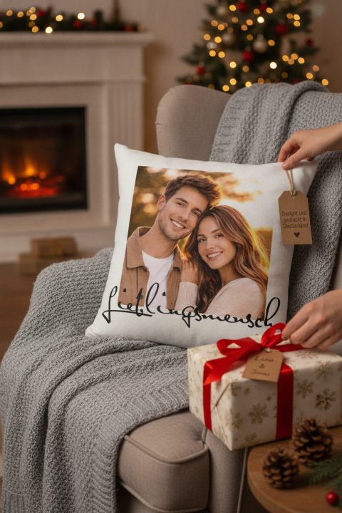 Fotokissen mit eigenem Bild – Geschenk für Paare