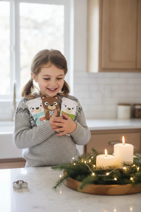 Adventskalender zum Befüllen mit Bären-Stickern
