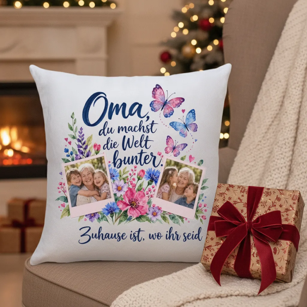 Personalisiertes Kissen zum Geburtstag der Oma – Bild 5