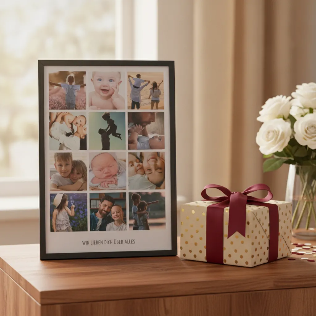 Fotocollage im Rahmen als Geburtstagsgeschenk für Mama – Bild 3
