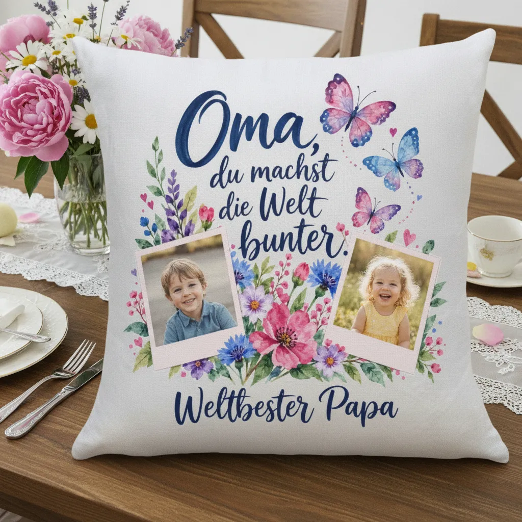 Personalisiertes Kissen zum Geburtstag der Oma – Bild 7