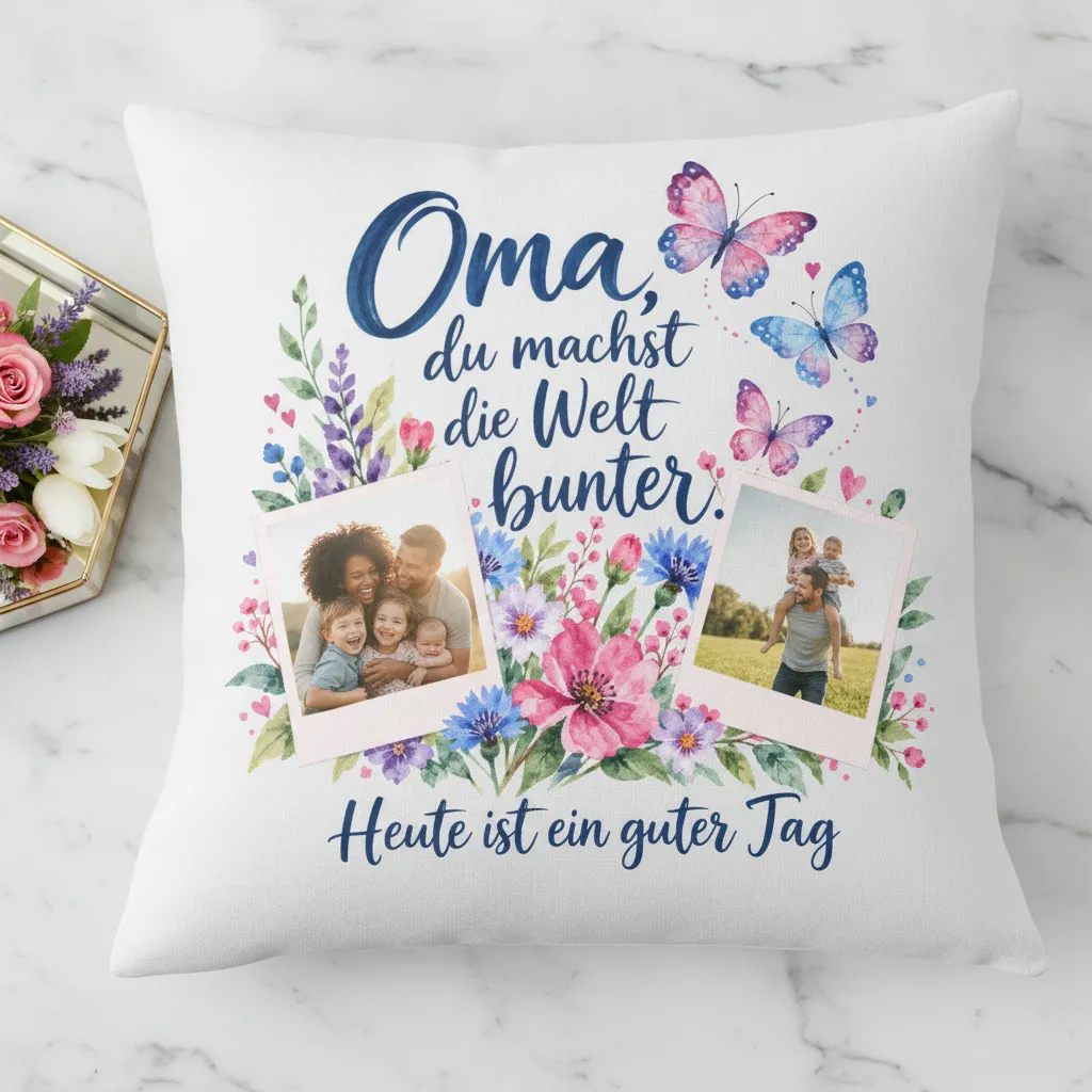 Personalisiertes Kissen zum Geburtstag der Oma – Bild 8