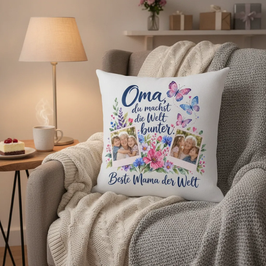 Personalisiertes Kissen zum Geburtstag der Oma – Bild 6
