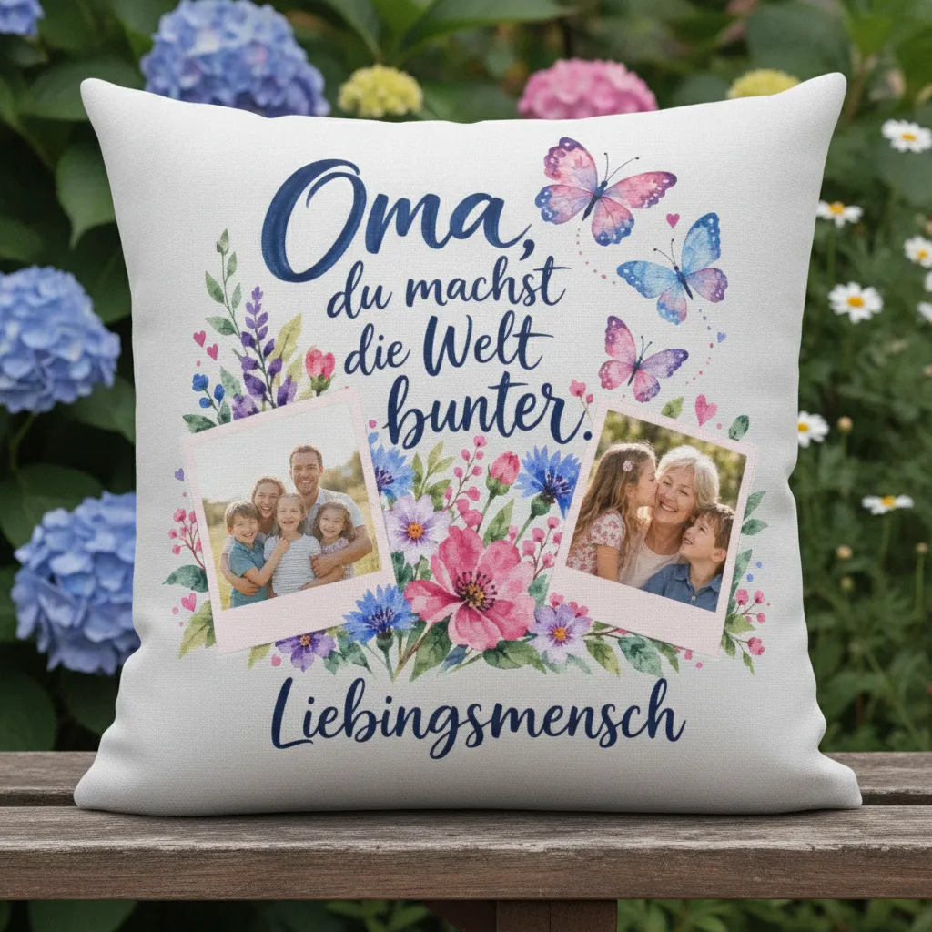 Personalisiertes Kissen zum Geburtstag der Oma – Bild 10