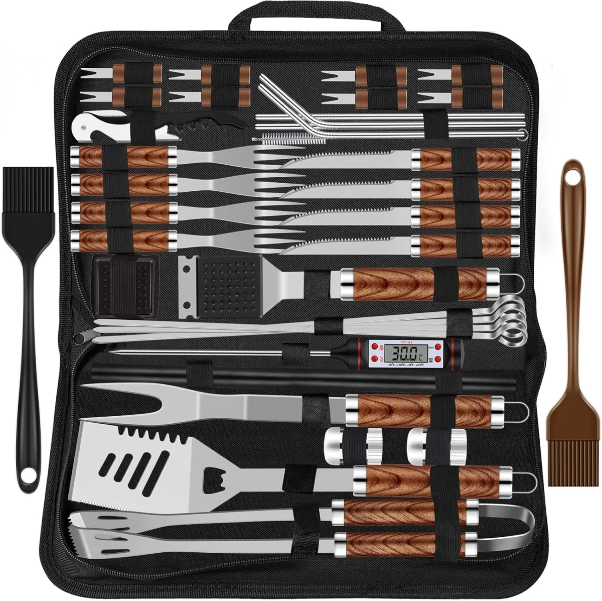 Grillbesteck-Set im Koffer – Geschenk für Grillfans